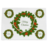 Frohe Weihnachtsfeiertage Große Geschenktüte (Vorderseite)