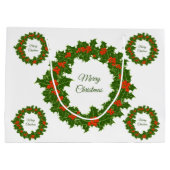 Frohe Weihnachtsfeiertage Große Geschenktüte (Rückseite)