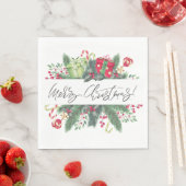 Frohe Weihnachtsfeiertage Grüne Serviette (Beispiel)