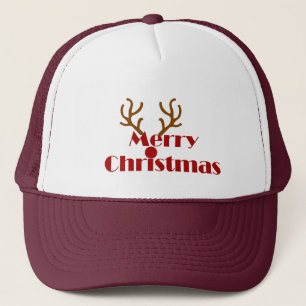 Frohe Weihnachtsfeiertage Gruß mit Rentier Truckerkappe