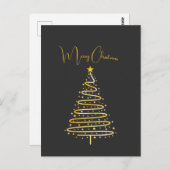 Frohe Weihnachtsfeiertage in Gold Postkarte (Vorne/Hinten)