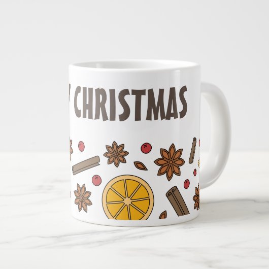 Frohe Weihnachtsfeiertage Jumbo-Tasse (Vorderseite Rechts)