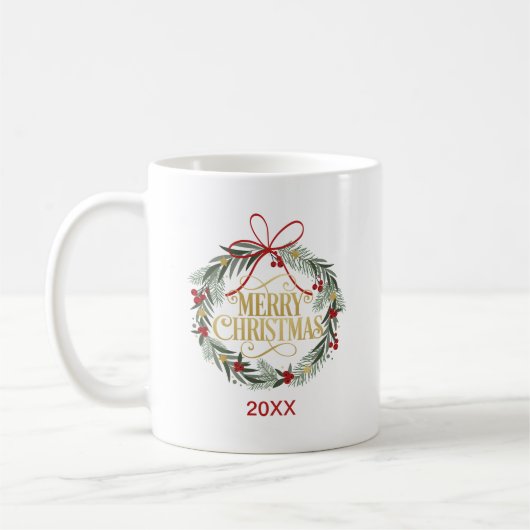 Frohe Weihnachtsfeiertage Kaffeepause Tasse (Links)