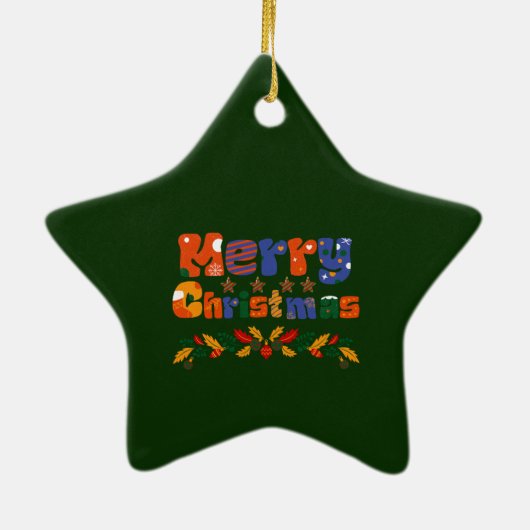 Frohe Weihnachtsfeiertage Keramik Ornament (Hinten)