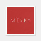 Frohe Weihnachtsfeiertage Minimal Red White Serviette (Vorderseite)