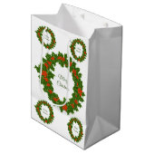 Frohe Weihnachtsfeiertage Mittlere Geschenktüte (Vorderseite Schrägansicht)