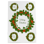 Frohe Weihnachtsfeiertage Mittlere Geschenktüte (Rückseite)