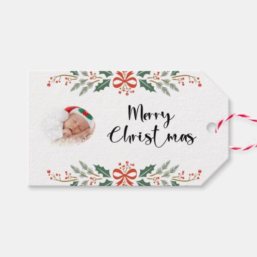 Frohe Weihnachtsfeiertage Moderne Geschenkanhänger (Vorderseite (Horizontal))