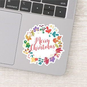 Frohe Weihnachtsfeiertage Neues Jahr Aufkleber