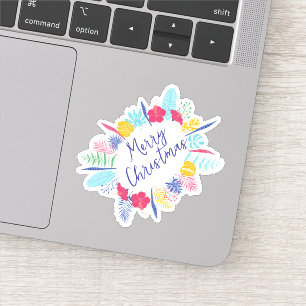 Frohe Weihnachtsfeiertage Neues Jahr Aufkleber