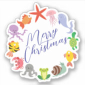 Frohe Weihnachtsfeiertage Neues Jahr Aufkleber (Vorderseite)