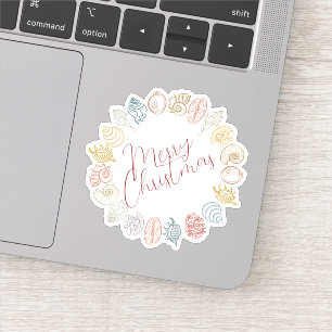 Frohe Weihnachtsfeiertage Neues Jahr Aufkleber