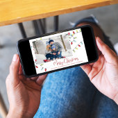 Frohe Weihnachtsfeiertage Niedliche festliche Stri Feiertagskarte