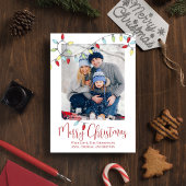 Frohe Weihnachtsfeiertage Niedliche String Lights  Feiertagskarte