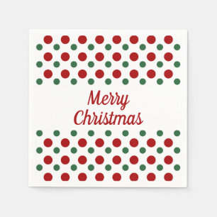 Frohe Weihnachtsfeiertage Niedliche White Red Polk Serviette