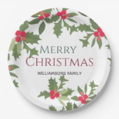 Frohe Weihnachtsfeiertage Pappteller (Vorderseite)