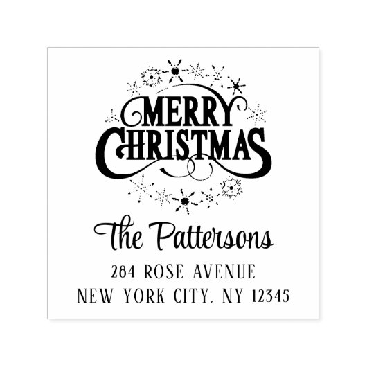 Frohe Weihnachtsfeiertage Persönliche Rücksendeadr Permastempel (Design)