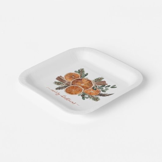 Frohe Weihnachtsfeiertage Pine Rustic Holiday Pappteller (Gewinkelt)