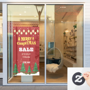 Frohe Weihnachtsfeiertage Pine Tree 50Off Verkaufs Fensteraufkleber