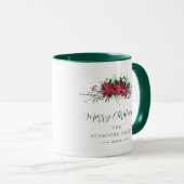 Frohe Weihnachtsfeiertage Poinsettia Custom Tasse (VorderseiteRechts)