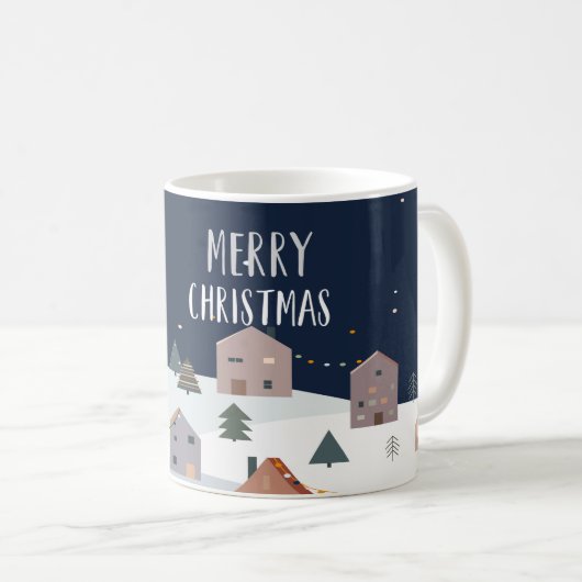 Frohe Weihnachtsfeiertage Postkarte Design Vorlage Kaffeetasse (VorderseiteRechts)