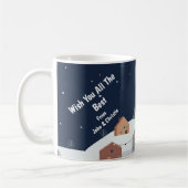 Frohe Weihnachtsfeiertage Postkarte Design Vorlage Kaffeetasse (Links)