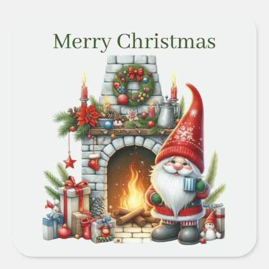 Frohe Weihnachtsfeiertage Quadratischer Aufkleber (Vorderseite)