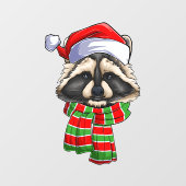 Frohe Weihnachtsfeiertage Raccoon-Fenster Klammern Fensteraufkleber (Blatt)