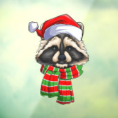 Frohe Weihnachtsfeiertage Raccoon-Fenster Klammern Fensteraufkleber (Blatt 3)