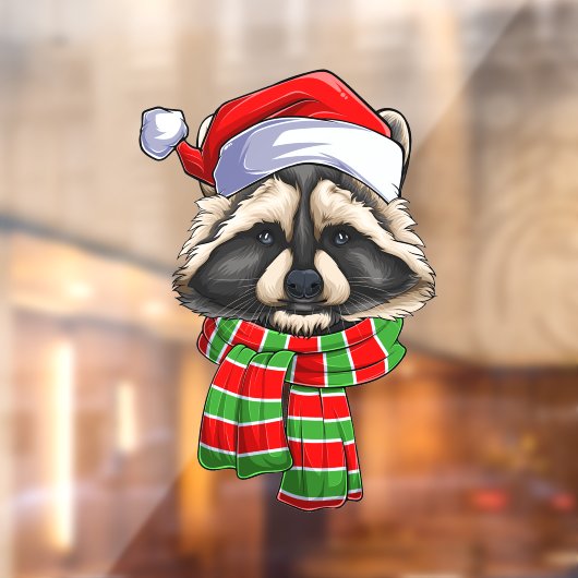 Frohe Weihnachtsfeiertage Raccoon-Fenster Klammern Fensteraufkleber (Blatt 2)