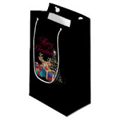 Frohe Weihnachtsfeiertage Raindeer Kleine Geschenktüte (Vorderseite Schrägansicht)