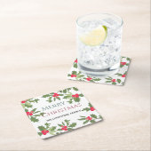 Frohe Weihnachtsfeiertage Rechteckiger Pappuntersetzer (Vor Ort)