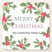 Frohe Weihnachtsfeiertage Rechteckiger Pappuntersetzer (Vorderseite)