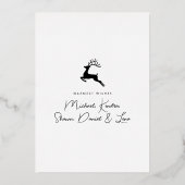 Frohe Weihnachtsfeiertage Reindeer Folien Feiertagskarte (Rückseite)