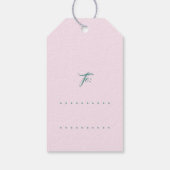 Frohe Weihnachtsfeiertage Rosa Bauch Monogramm Geschenkanhänger (Rückseite)