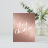 Frohe Weihnachtsfeiertage Rose goldene Chic saison Postkarte (Stehend Vorderseite)