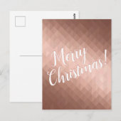 Frohe Weihnachtsfeiertage Rose goldene Chic saison Postkarte (Vorne/Hinten)