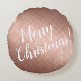 Frohe Weihnachtsfeiertage Rose goldene Chic saison Rundes Kissen