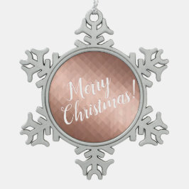 Frohe Weihnachtsfeiertage Rose goldene Chic saison Schneeflocken Zinn-Ornament