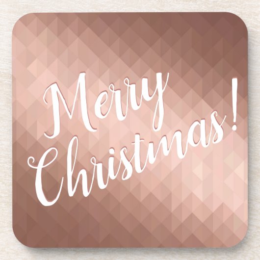 Frohe Weihnachtsfeiertage Rose goldenes Design Getränkeuntersetzer (Vorderseite)