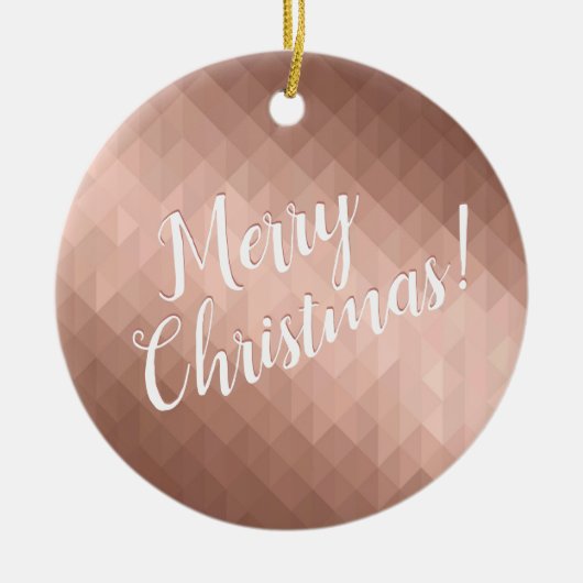 Frohe Weihnachtsfeiertage Rose goldenes Design Keramik Ornament (Vorne)