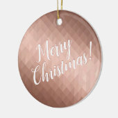 Frohe Weihnachtsfeiertage Rose goldenes Design Keramik Ornament (Links)