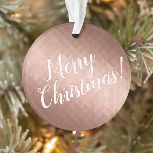 Frohe Weihnachtsfeiertage Rose goldenes Design Ornament (Baum)