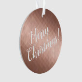 Frohe Weihnachtsfeiertage Rose goldenes Design Ornament (Vorderseite)