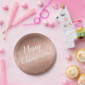 Frohe Weihnachtsfeiertage Rose goldenes Metalldesi Pappteller (Party)