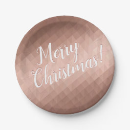 Frohe Weihnachtsfeiertage Rose goldenes Metalldesi Pappteller