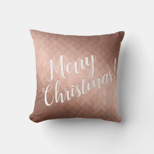 Frohe Weihnachtsfeiertage Rose goldfarben schick m Kissen