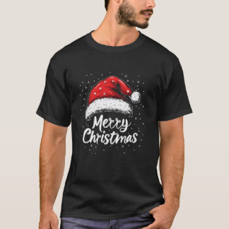 Frohe Weihnachtsfeiertage Rote Weihnachtsmannmütze T-Shirt