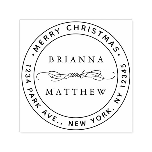 Frohe Weihnachtsfeiertage Rücksendeadresse Runde S Permastempel (Design)