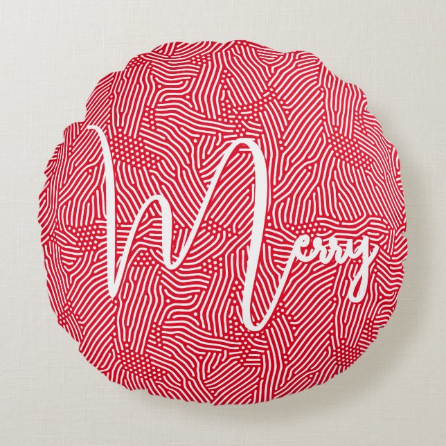 Frohe Weihnachtsfeiertage Rundes Kissen (Vorderseite)